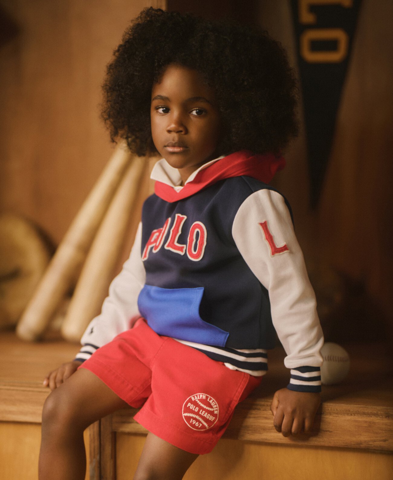 Little Boys Baseball Logo Double Knit Hoodie Polo Ralph Lauren