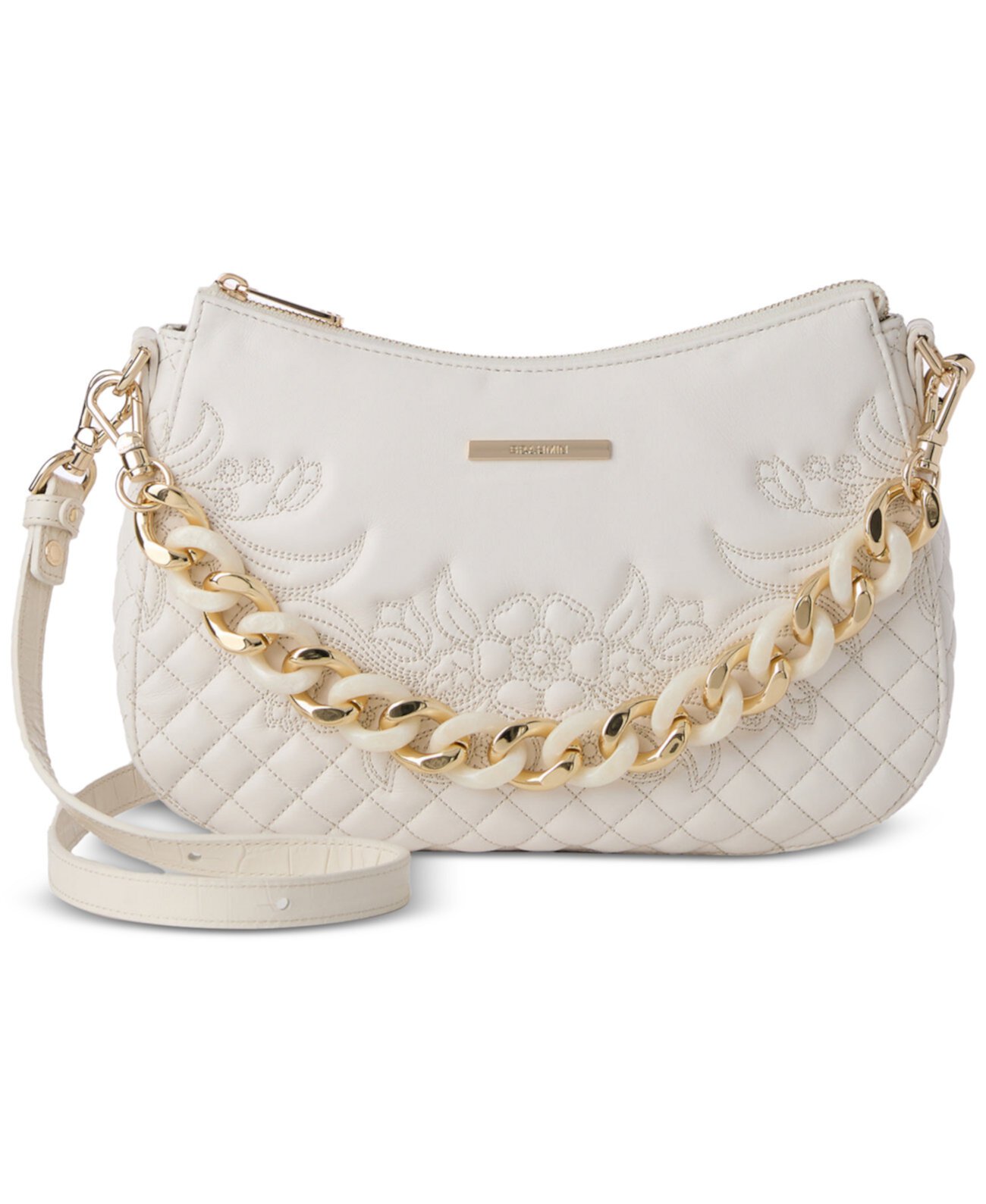 Mod Shayna Sea Salt White Kew Small Leather Crossbody Brahmin