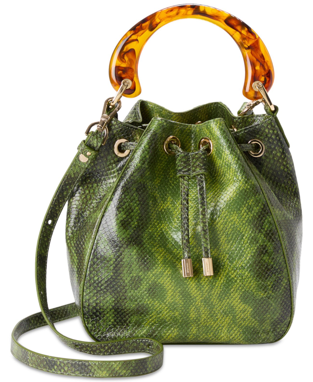 Melinda Fern Cassatt Medium Leather Bucket Bag Brahmin