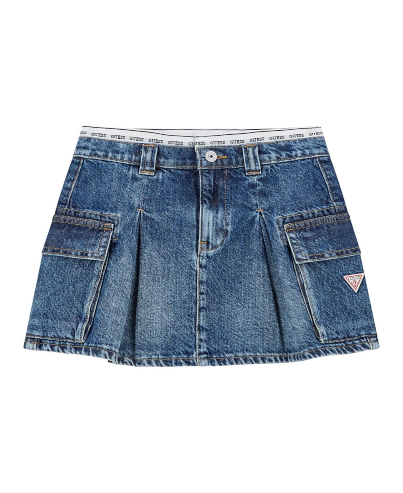 Big Girls Banded Logo Denim Skirt Guess