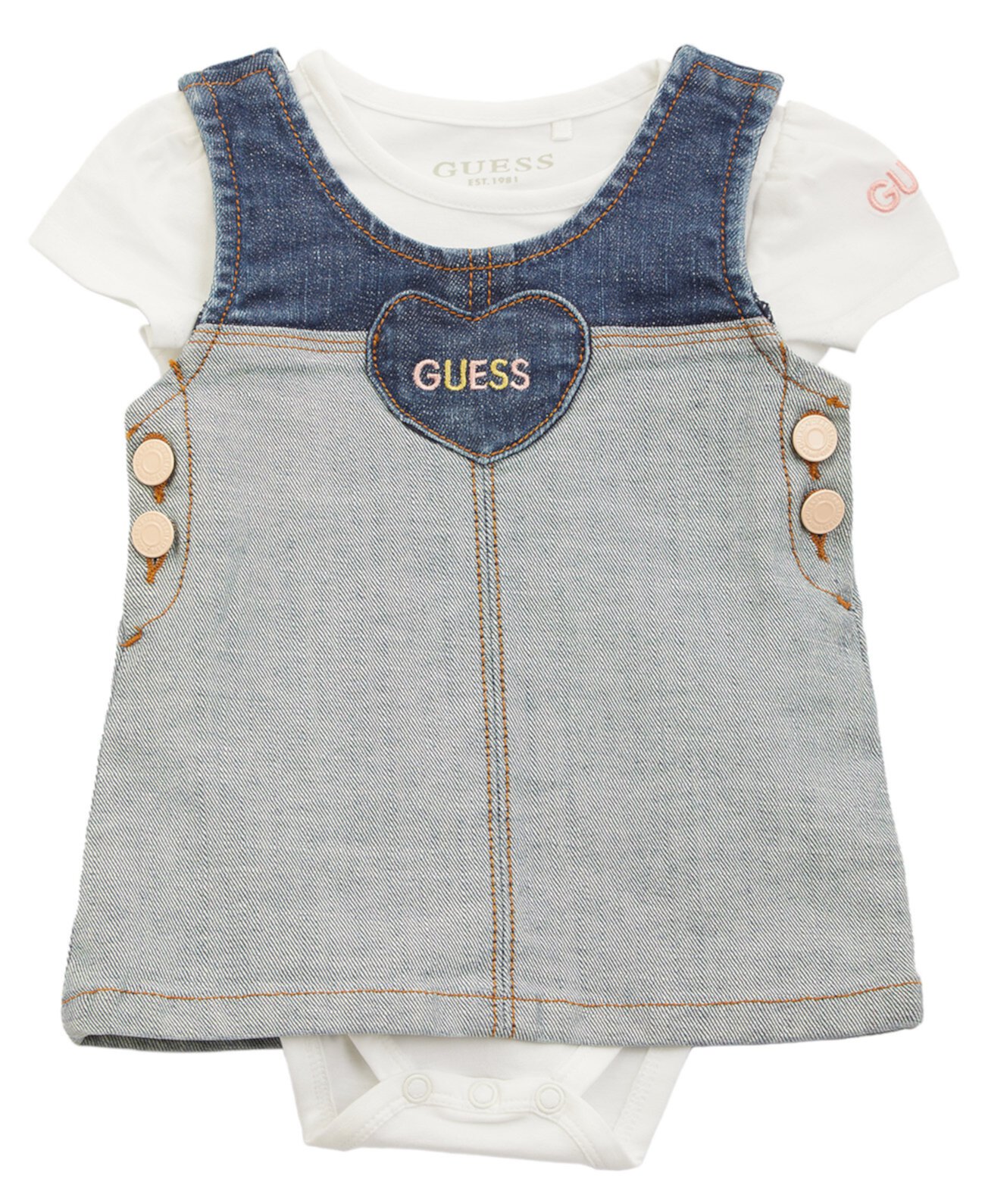 Baby Girl 2-Piece Jersey Bodysuit and Denim Skirt Guess