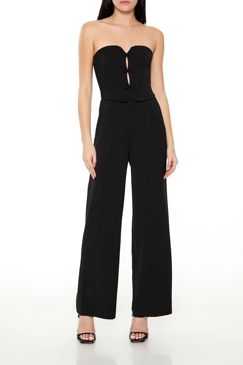 Strapless Bow Jumpsuit Forever21