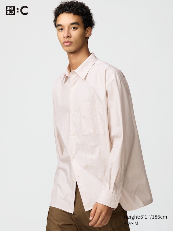 Broadcloth Oversized Shirt | Striped Uniqlo