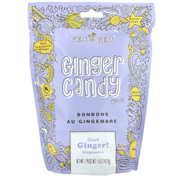 Chewy Ginger Candy, Just Ginger, 5 oz (141.8 g) Jayone