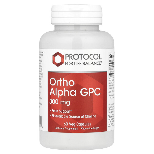 Ortho Alpha GPC , 300 mg , 60 Veg Capsules Protocol for Life Balance