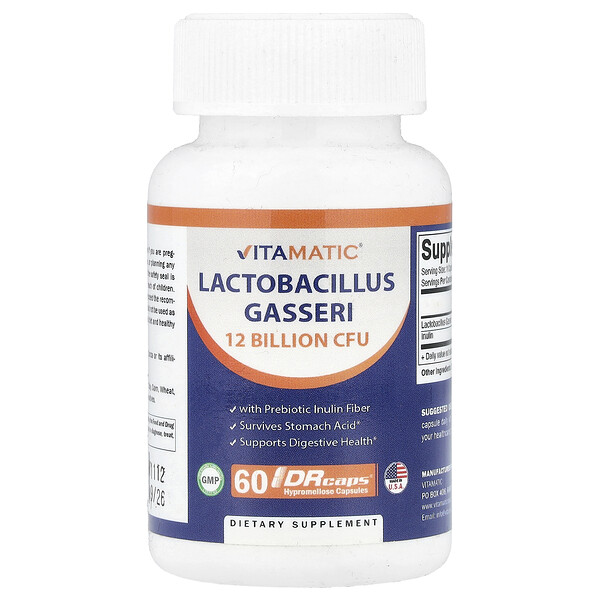 Lactobacillus Gasseri, 60 DRcaps® Hypromellose Capsules Vitamatic