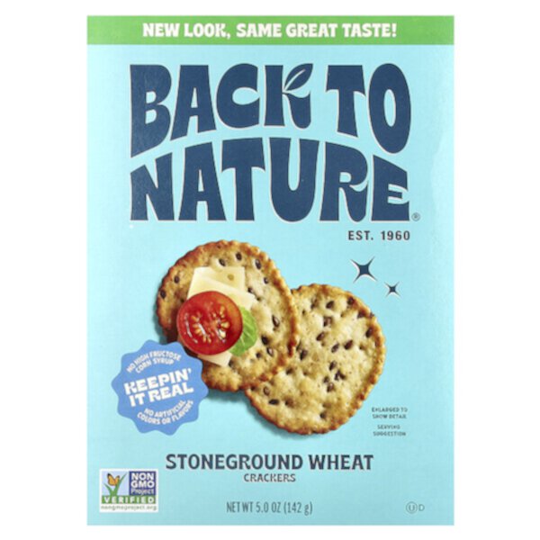 Crackers, Stoneground Wheat, 5 oz (142 g) Back To Nature