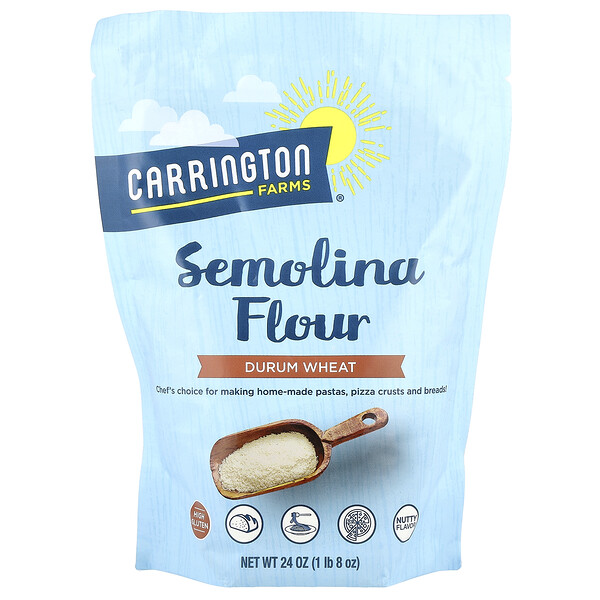 Semolina Flour, Durum Wheat, 24 oz Carrington Farms