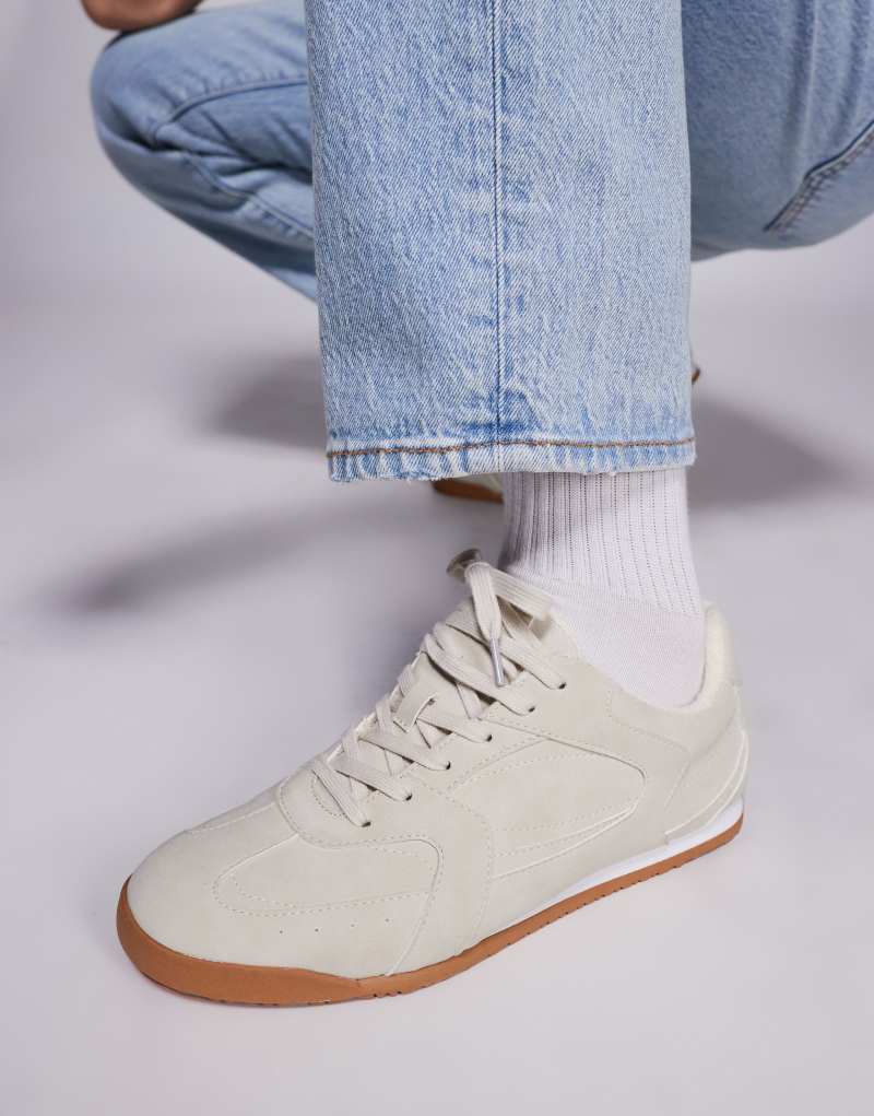 ASOS DESIGN sneakers in beige with terrycloth lining Asos Design