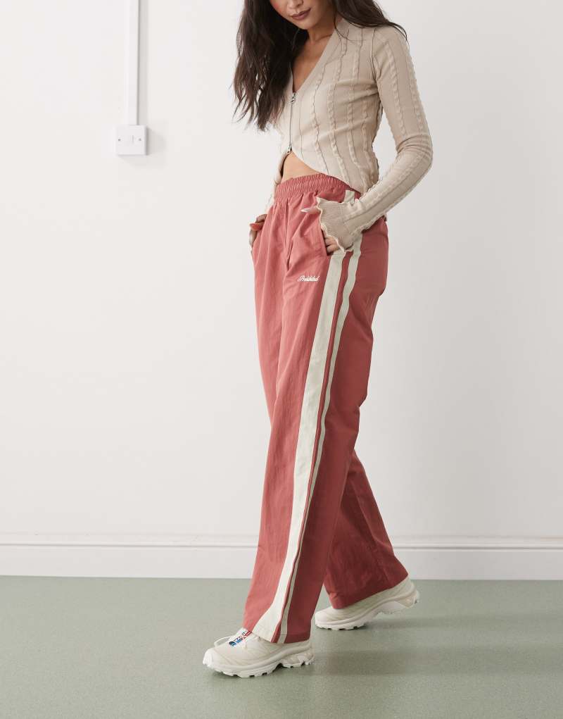 Prohibited stripe track pants in red Prohibited