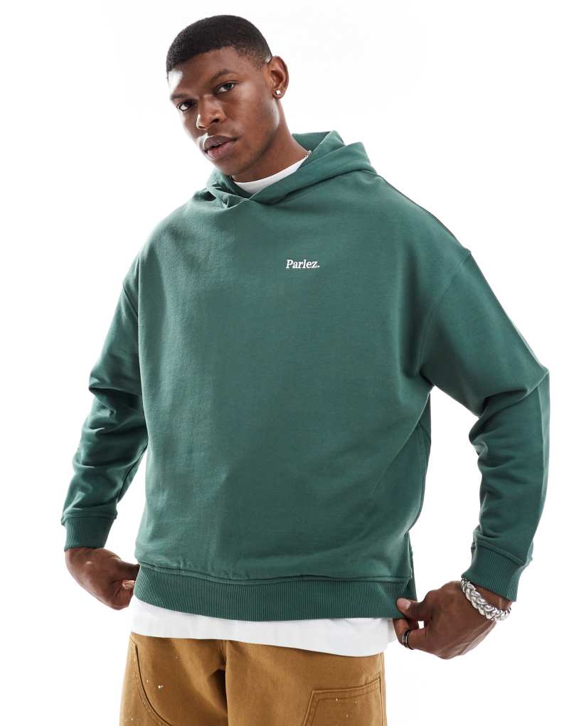 Parlez Amos logo hoodie in green Parlez