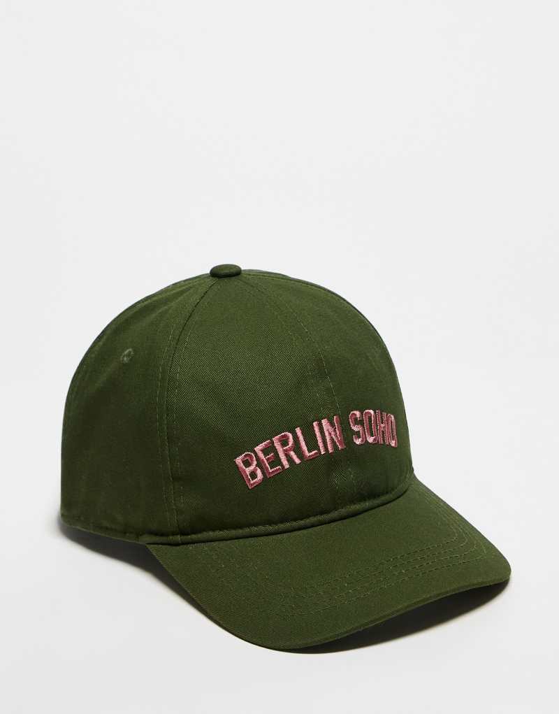 Prohibited soho slogan cap in green Prohibited