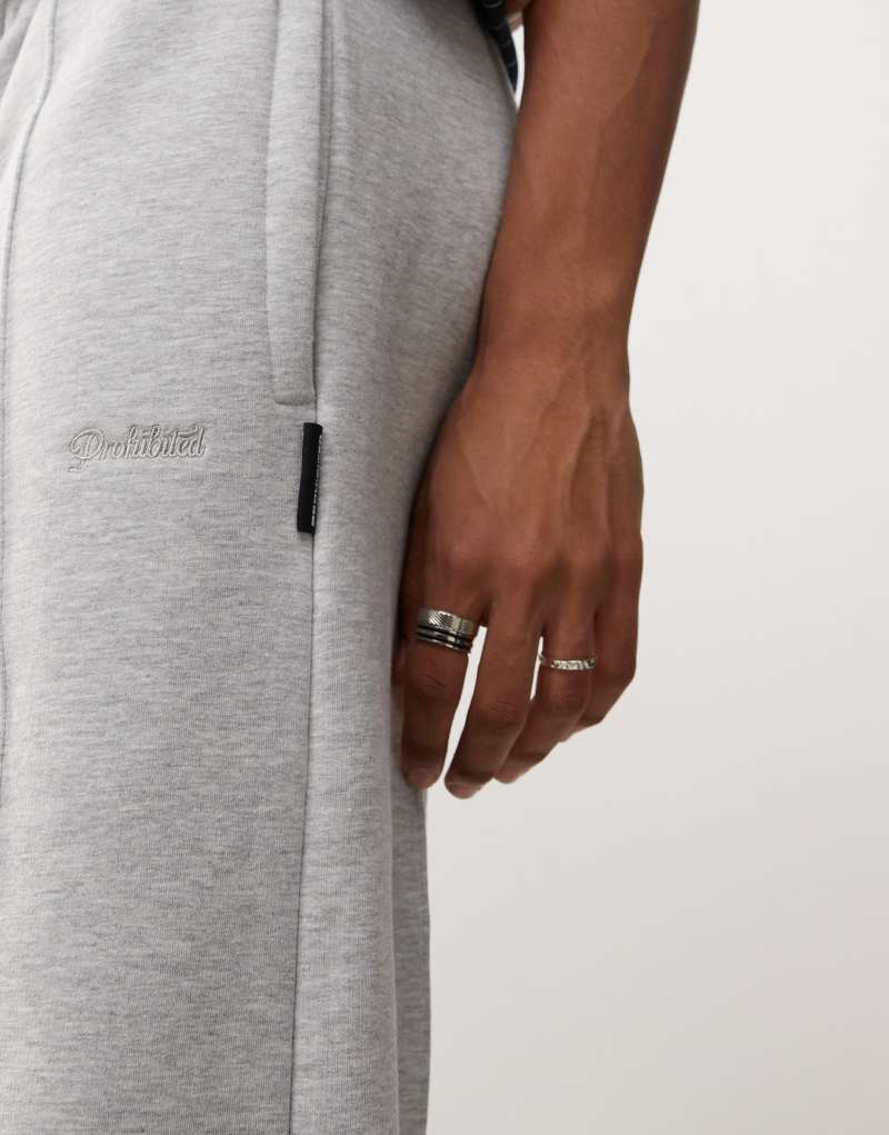 Prohibited logo straight leg sweatpants in gray Prohibited