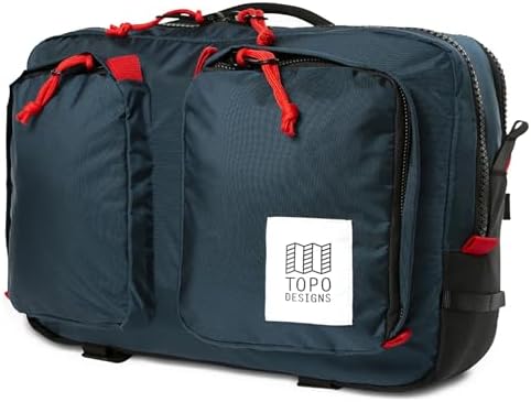 Topo Designs Global Briefcase - Bold Daily Carry Bag, Commuting Travel Pack with Oversized Zips, Signature Denver Style (Apex Pond Blue) Topo Designs