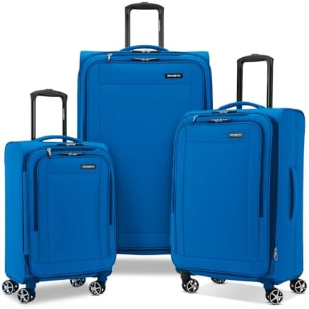 Samsonite Saire LTE Softside Expandable Luggage with Spinner Wheels, Carribean Blue, 2-Piece Set (Carry-on/Medium) Samsonite