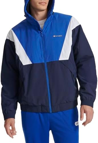 Champion Men's Color Block Lined Windbreaker with Hood Champion