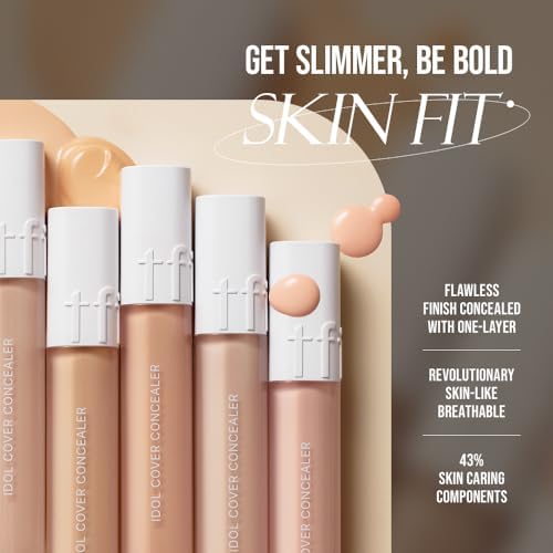 Idol Cover Concealer - Full Coverage, Lightweight, Sweat & Water Proof, Long-lasting, Lightweight, Conceales Dark Circles, Fine Lines, Redness, 0.22 Oz. (O02 Deep Beige, 0.22 Oz.) TFIT