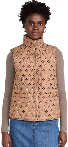 Marea Women's Flower Block Print Quilted Vest Marea