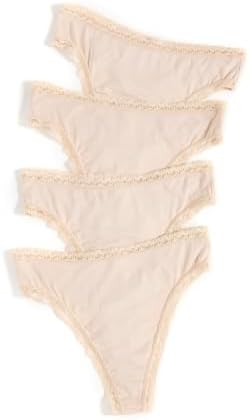 Stripe & Stare Women's High Waisted Thong Four Pack Stripe & Stare