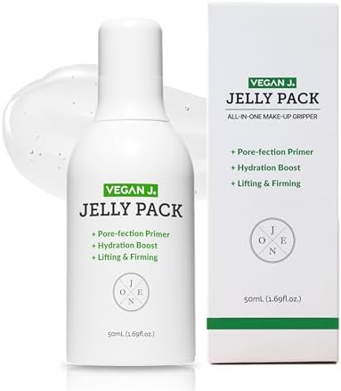 Vegan J Jelly Pack Multi-Use Primer Gel | Niacinamide, Firming, Hydrating | Vegan K-Beauty | Pore-Perfecting, Lifting & Smoothing | Makeup-Ready Skincare (50ml) VEGAN J.