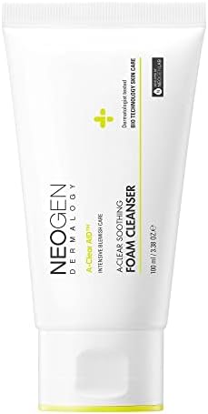 DERMALOGY by NEOGENLAB A-Clear Soothing Foam Cleanser 3.38 oz (100ml) - Clogged Pores & Sebum Cleansing Foam for Acne-Prone Skin with Salicylic Acid, Tea Tree, Centella Asiatica - Korean Skin Care Neogen Dermalogy