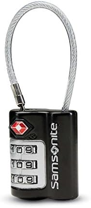 Samsonite Travel Sentry 3-dial Combination Cable Lock, Black, One Size Samsonite