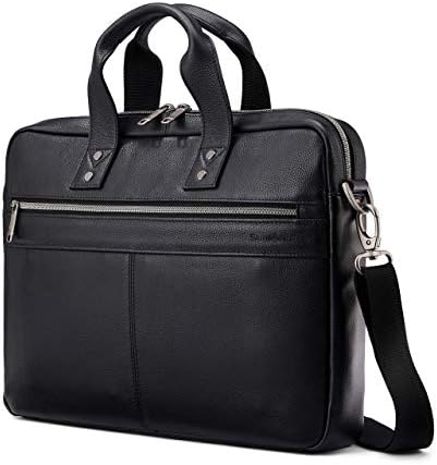 Samsonite Classic Leather Slim Brief, Black, One Size Samsonite