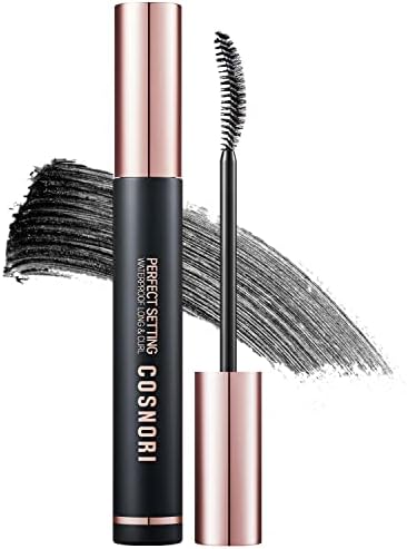 COSNORI Perfect Setting Waterproof Mascara Volume & Curl - Volumizing Mascara Black – Thicker, Voluminous Eyelashes – Waterproof, Smudge Proof, Clump Free – Irritation Free Tested, 0.24 fl.oz. Cosnori