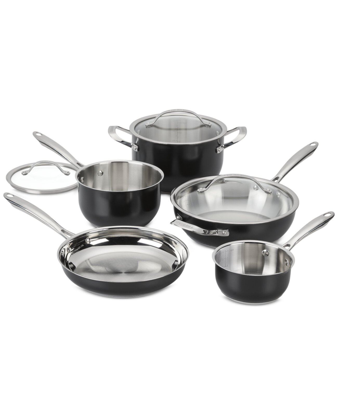 8-Pc. Black Glaze Stainless Steel Cookware Set, Exclusively at Macy's Cuisinart