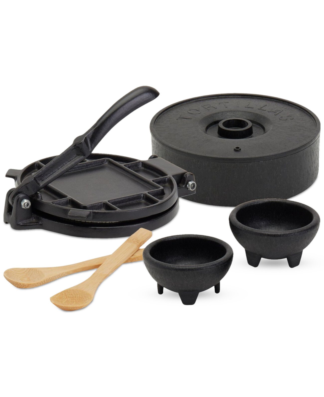 6-Piece Cast Iron Tortilla Press Set Infuse