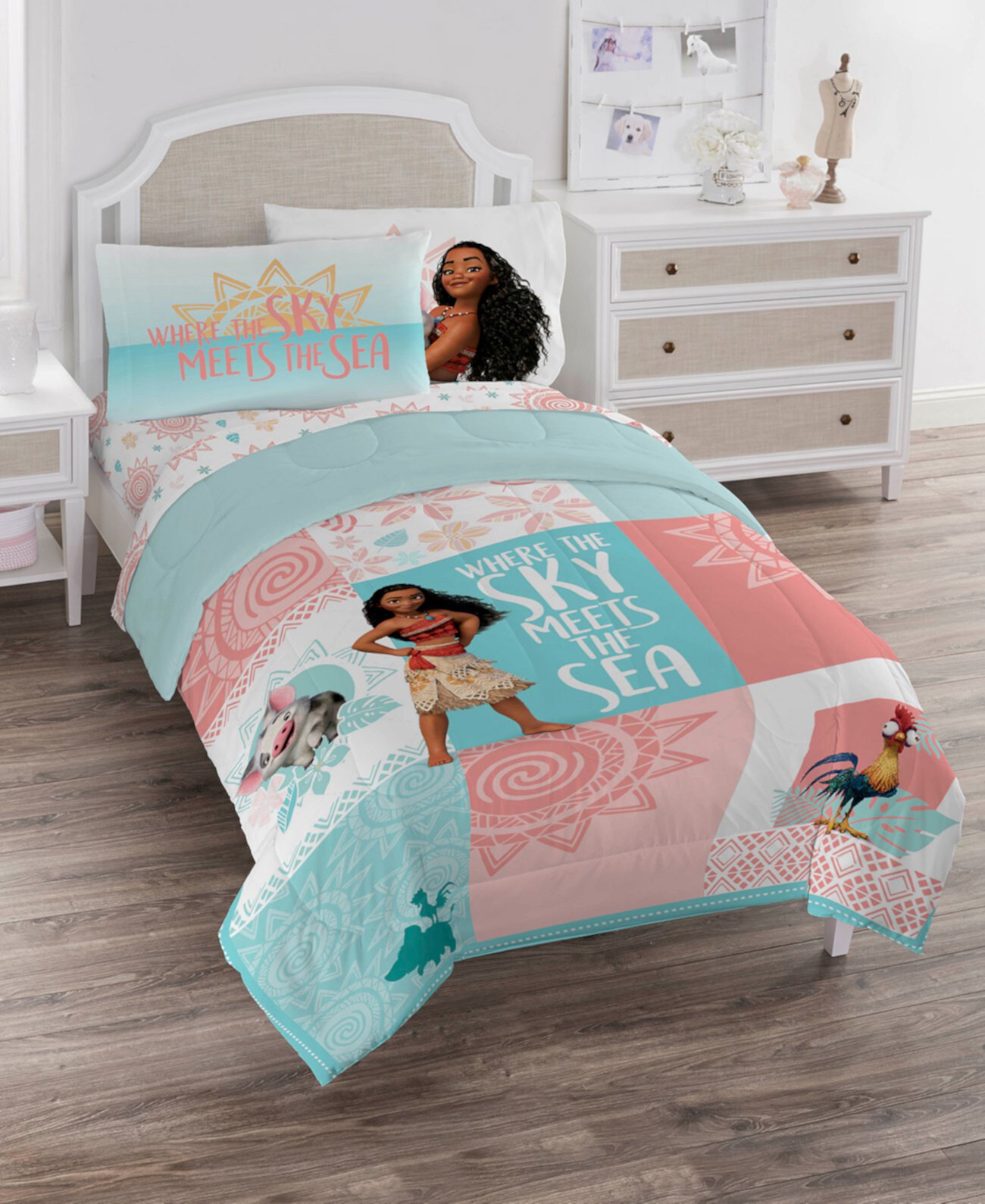 Moana Sky Sea 5 Piece Comforter Set, Twin Disney