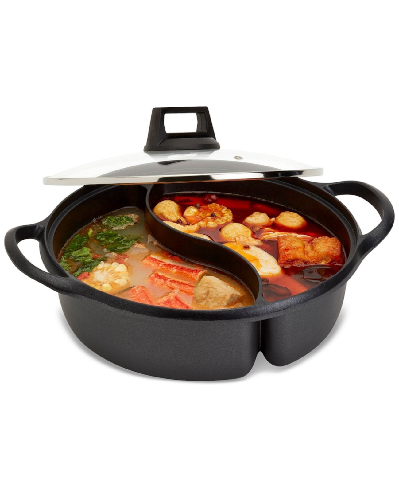 4.4-Qt. 2-Section Nonstick Aluminum Covered Hot Pot Infuse