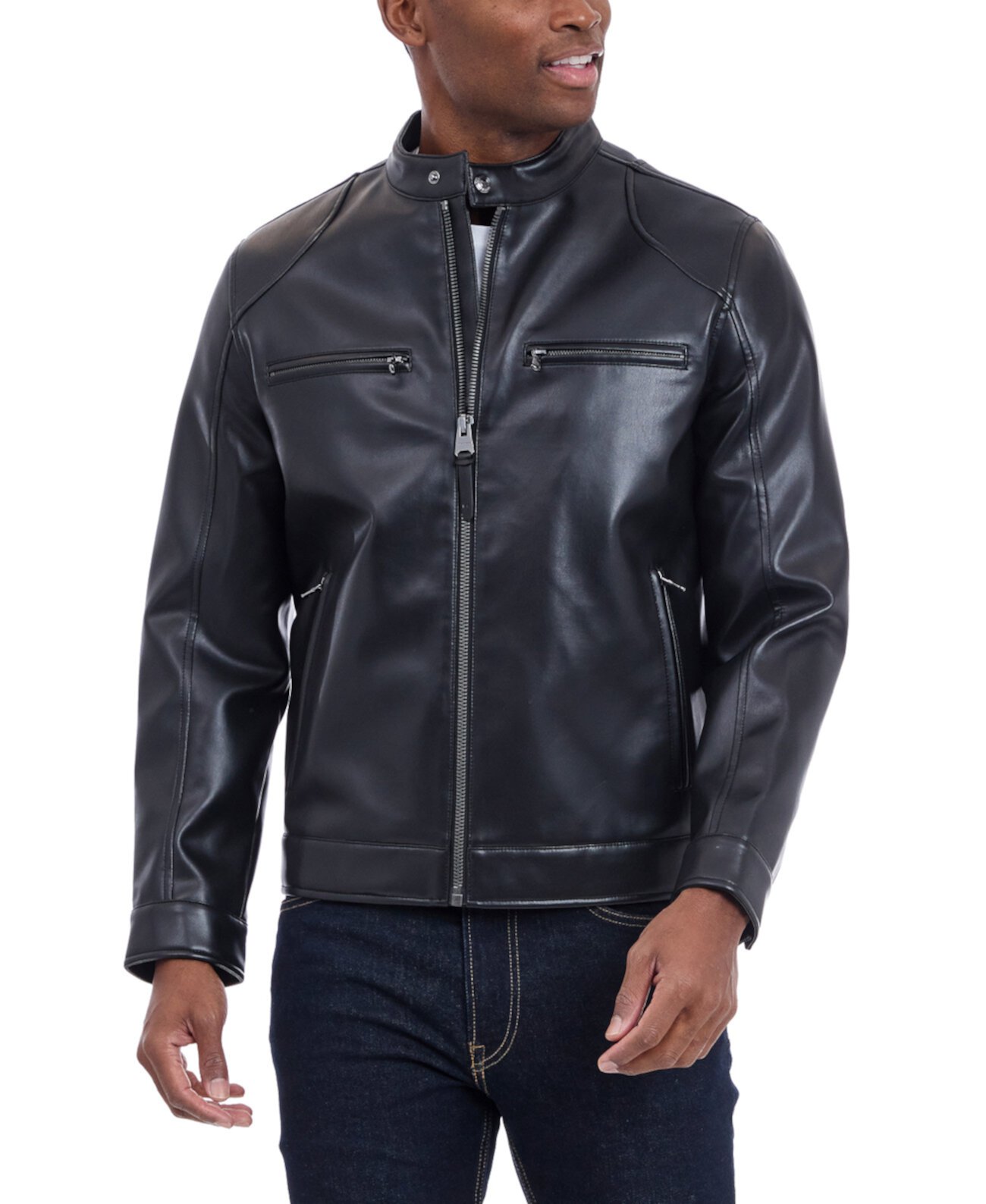 Men's Faux Leather Moto Jacket Michael Kors