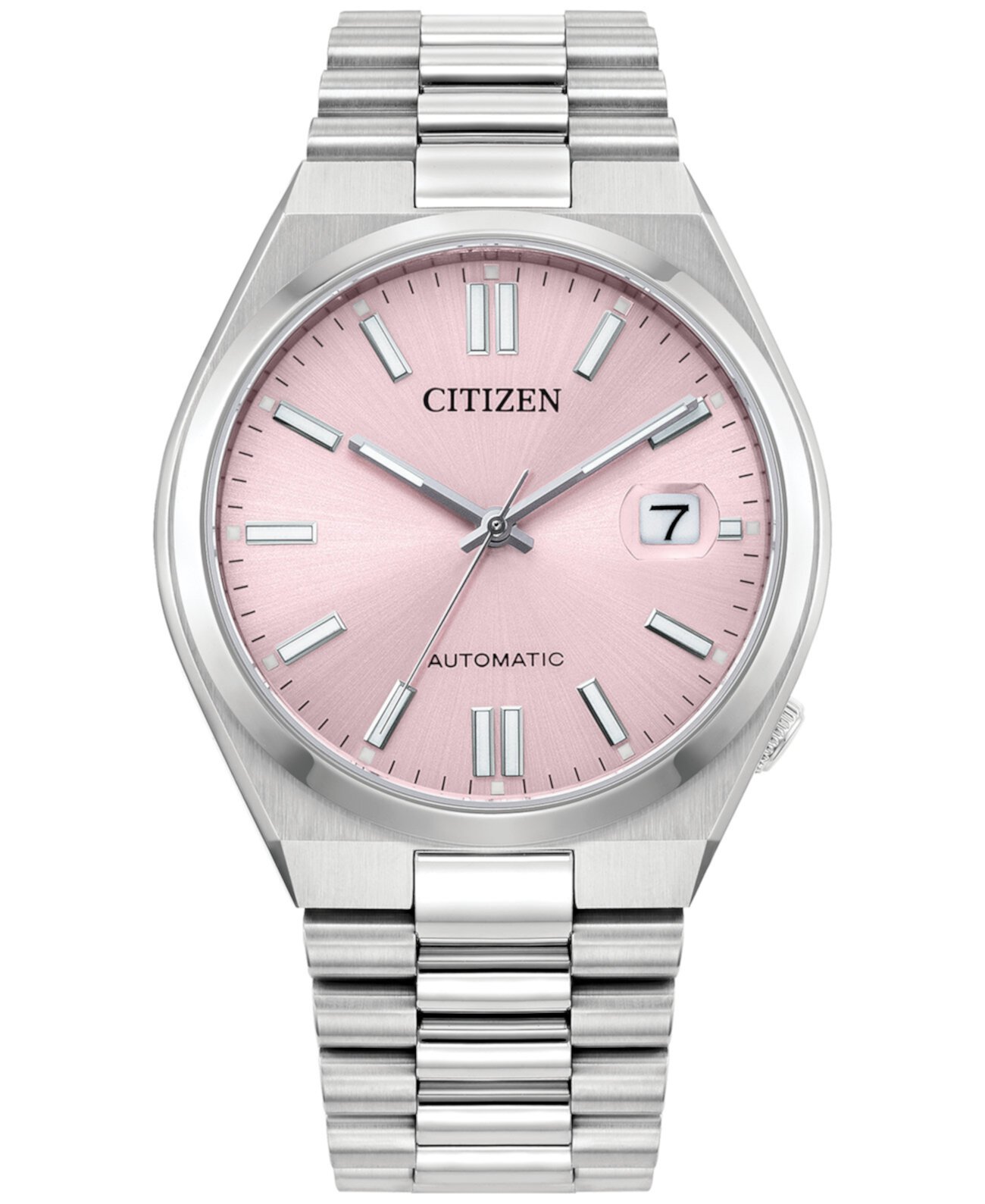 Unisex Sport Luxury Automatic Tsuyosa Silver-Tone Stainless Steel Bracelet Watch 37mm Citizen