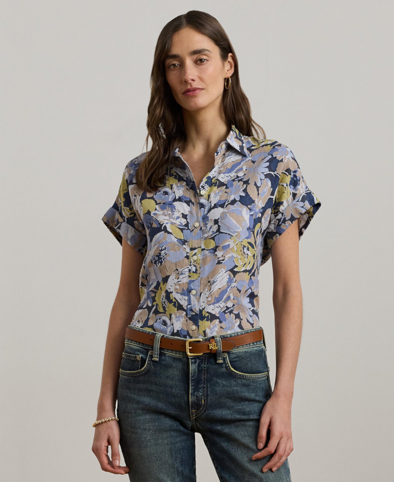 Women's Relaxed-Fit Floral Short-Sleeve Shirt LAUREN Ralph Lauren