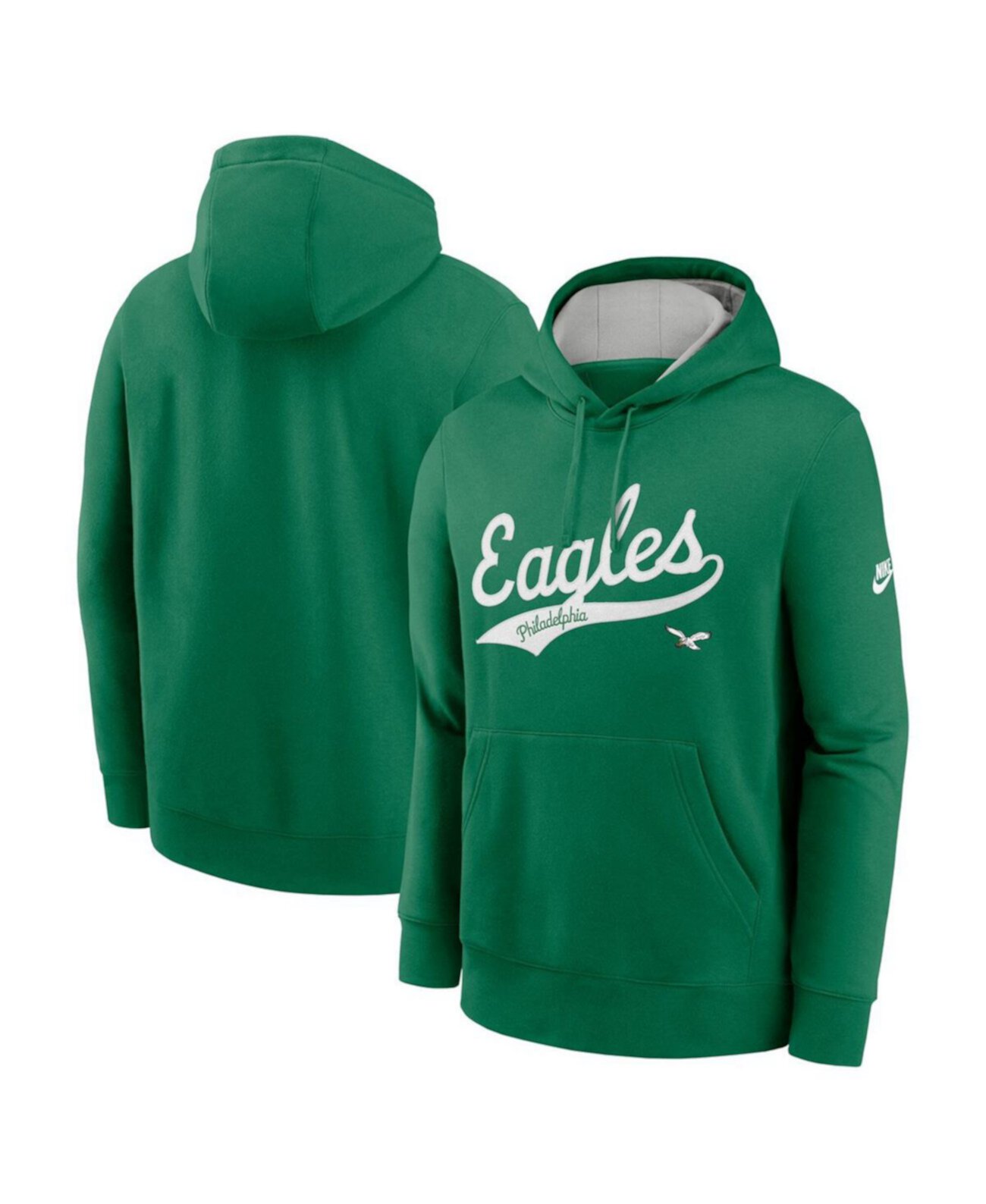 Men's Kelly Green Philadelphia Eagles Rewind Club Logo Pullover Hoodie Nike