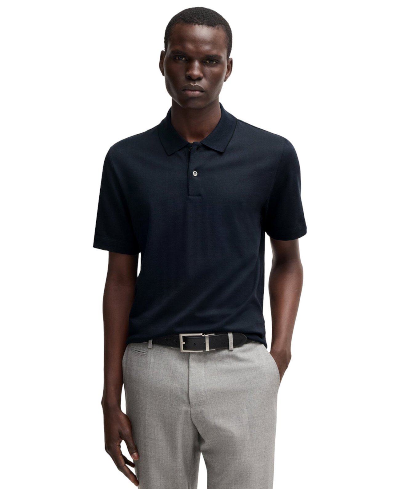 Men's Cotton-Silk Blend Relaxed-Fit Polo Boss