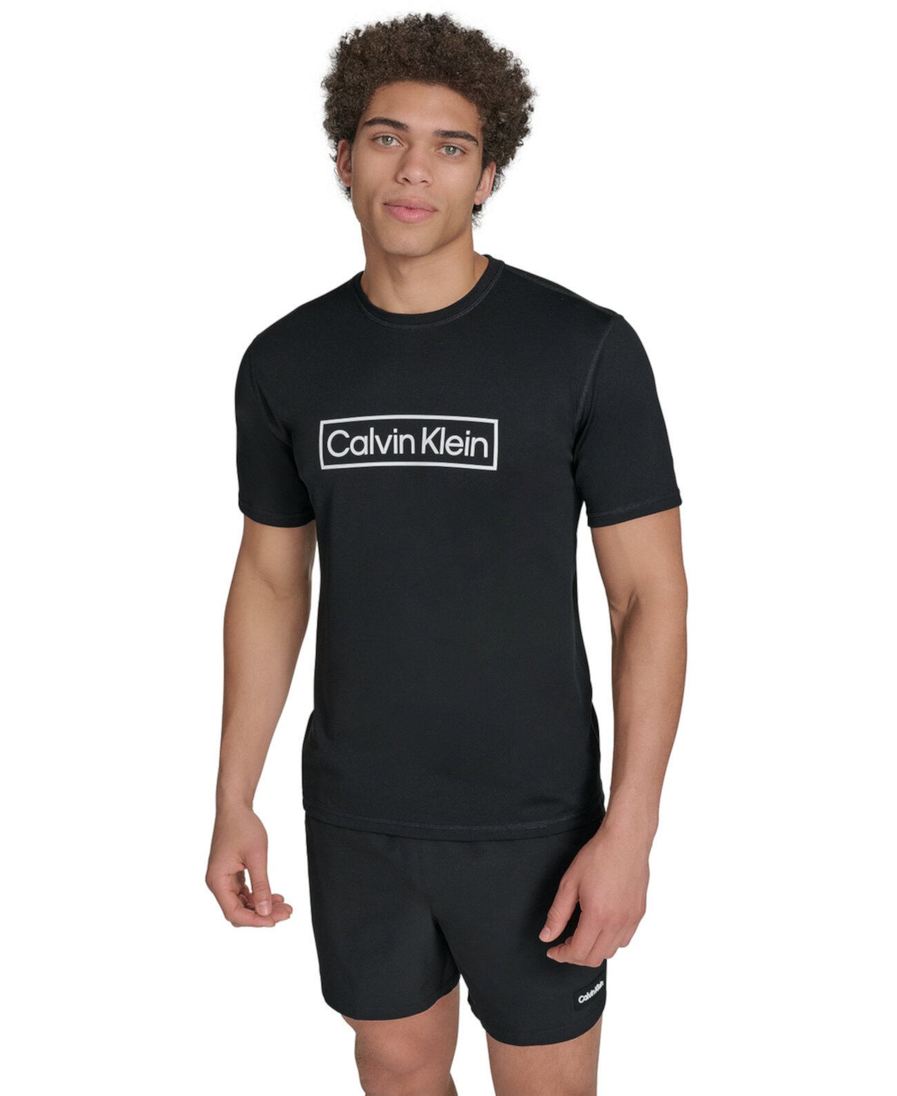 Men's Logo Short-Sleeve Swim Rash Guard Calvin Klein