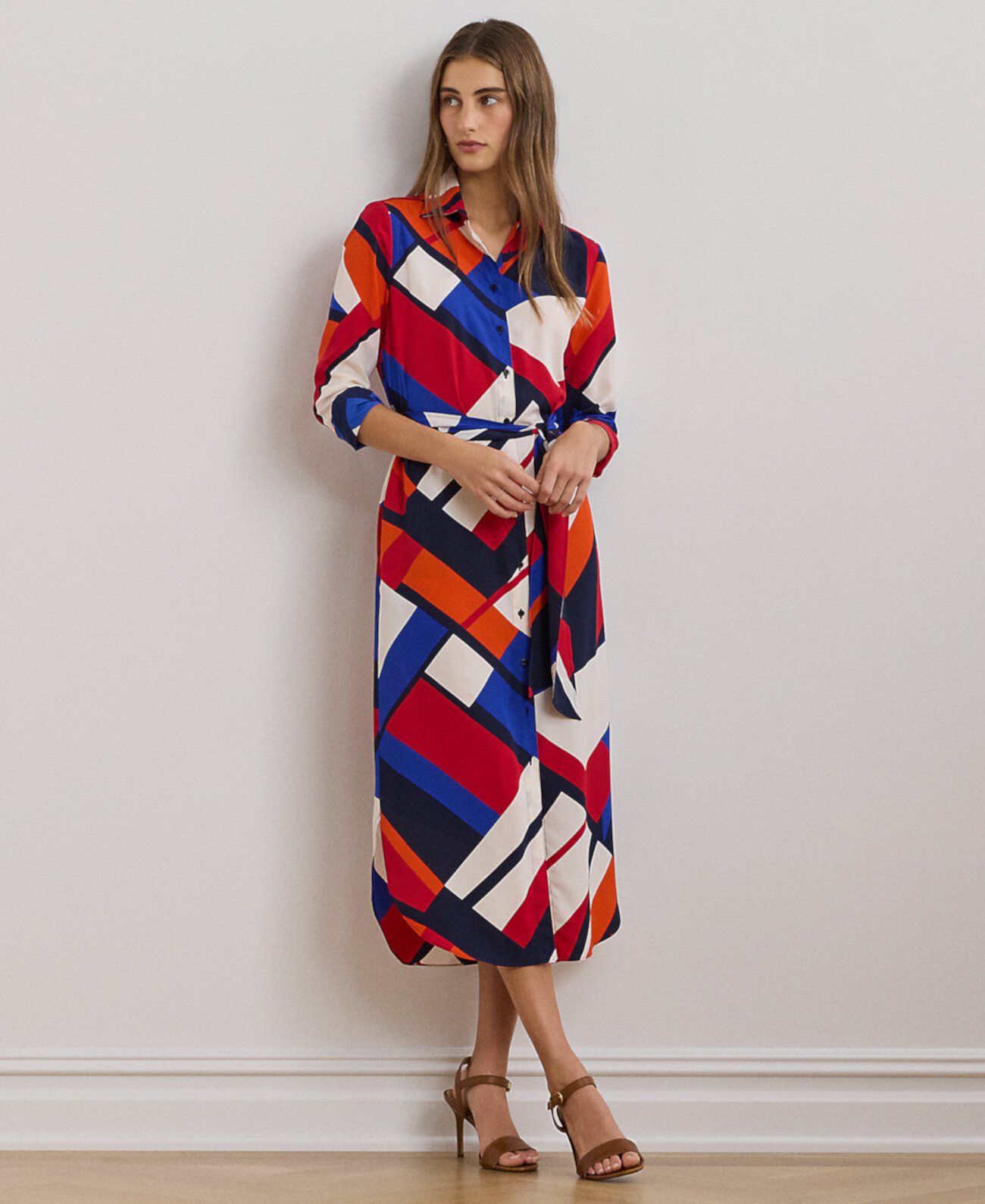 Petite Belted Printed Shirtdress LAUREN Ralph Lauren