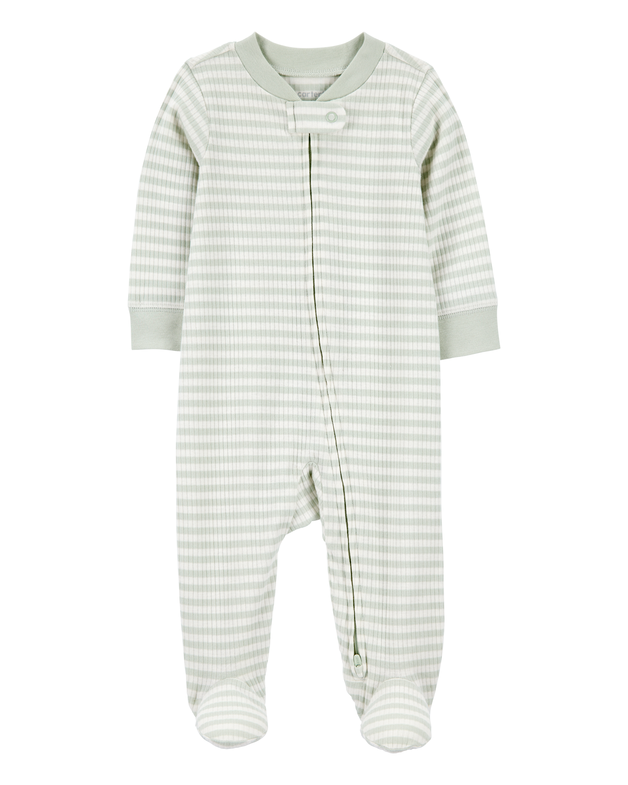 Baby Striped 2-Way Zip Ribbed Sleep & Play Pajamas Carter's