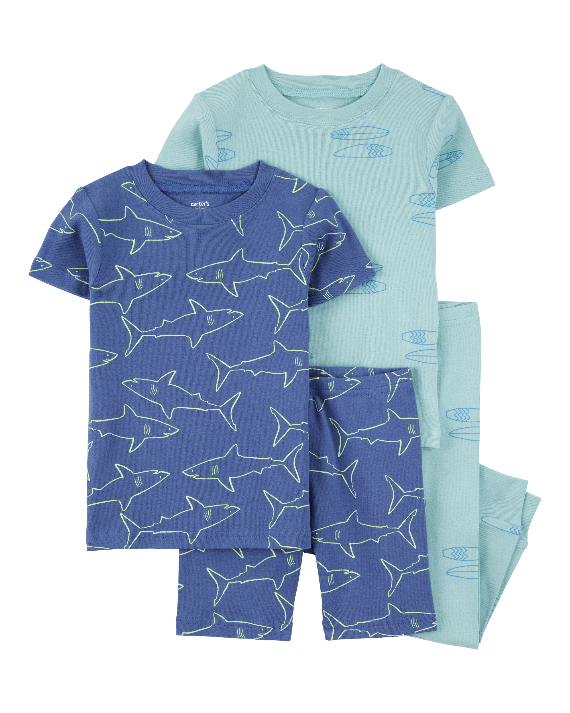 Baby 4-Piece Shark Surfboard 100% Snug Fit Cotton Pajamas Carter's