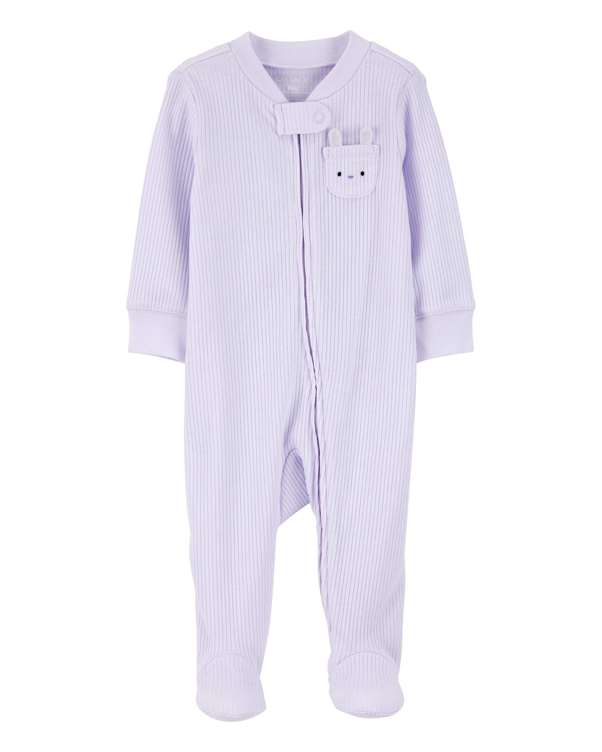 Baby Bunny 2-Way Zip Ribbed Sleep & Play Pajamas Carter's