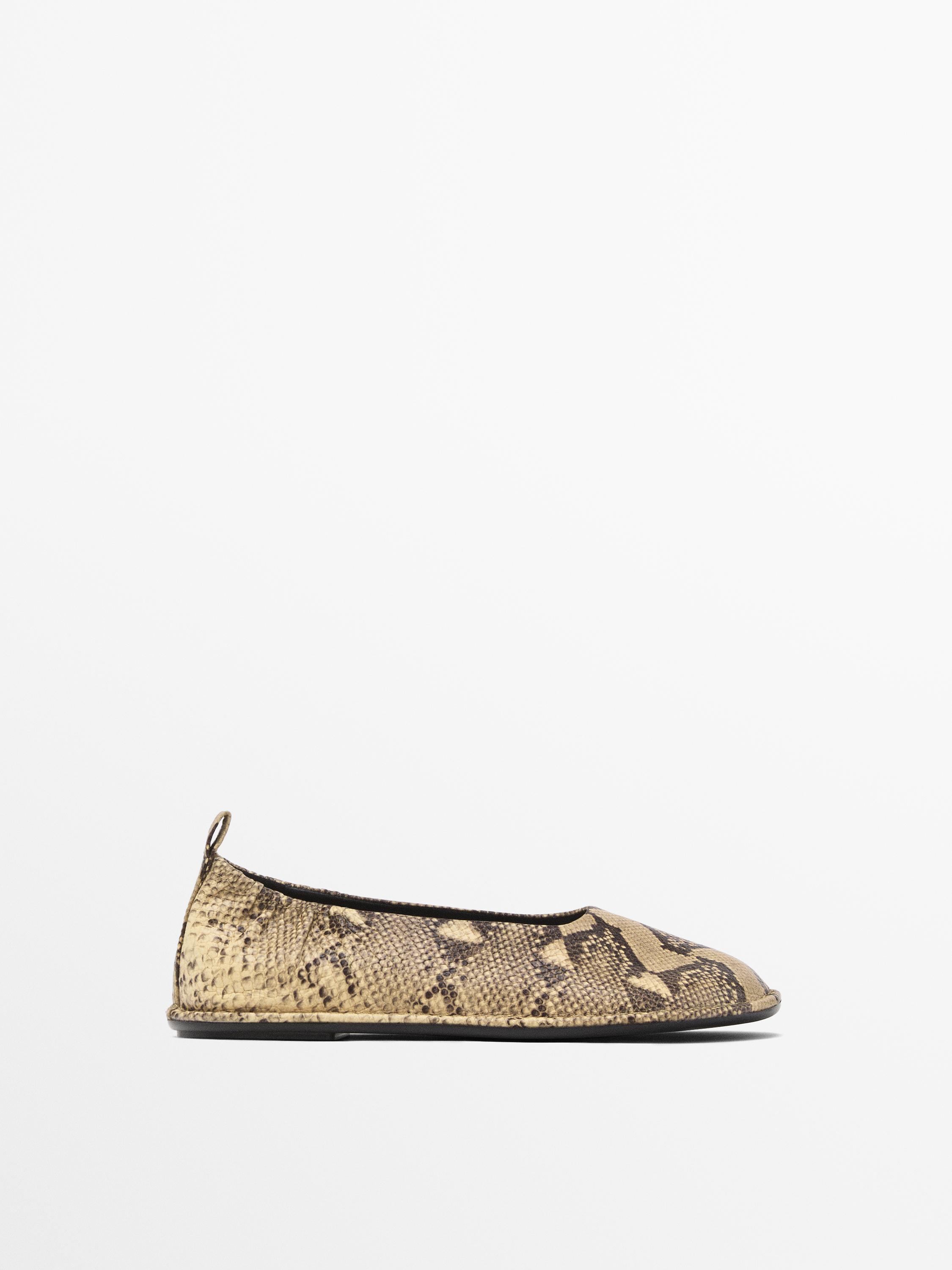 Animal print ballet flats Massimo Dutti