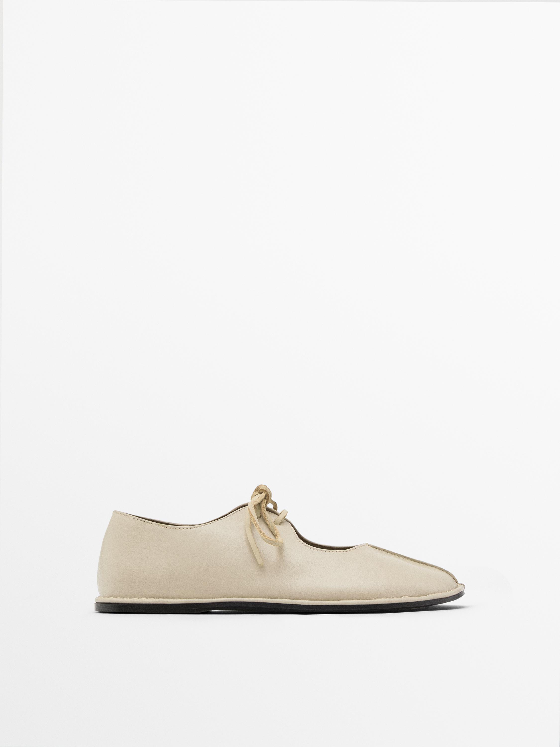 Ballet flats with instep knot Massimo Dutti