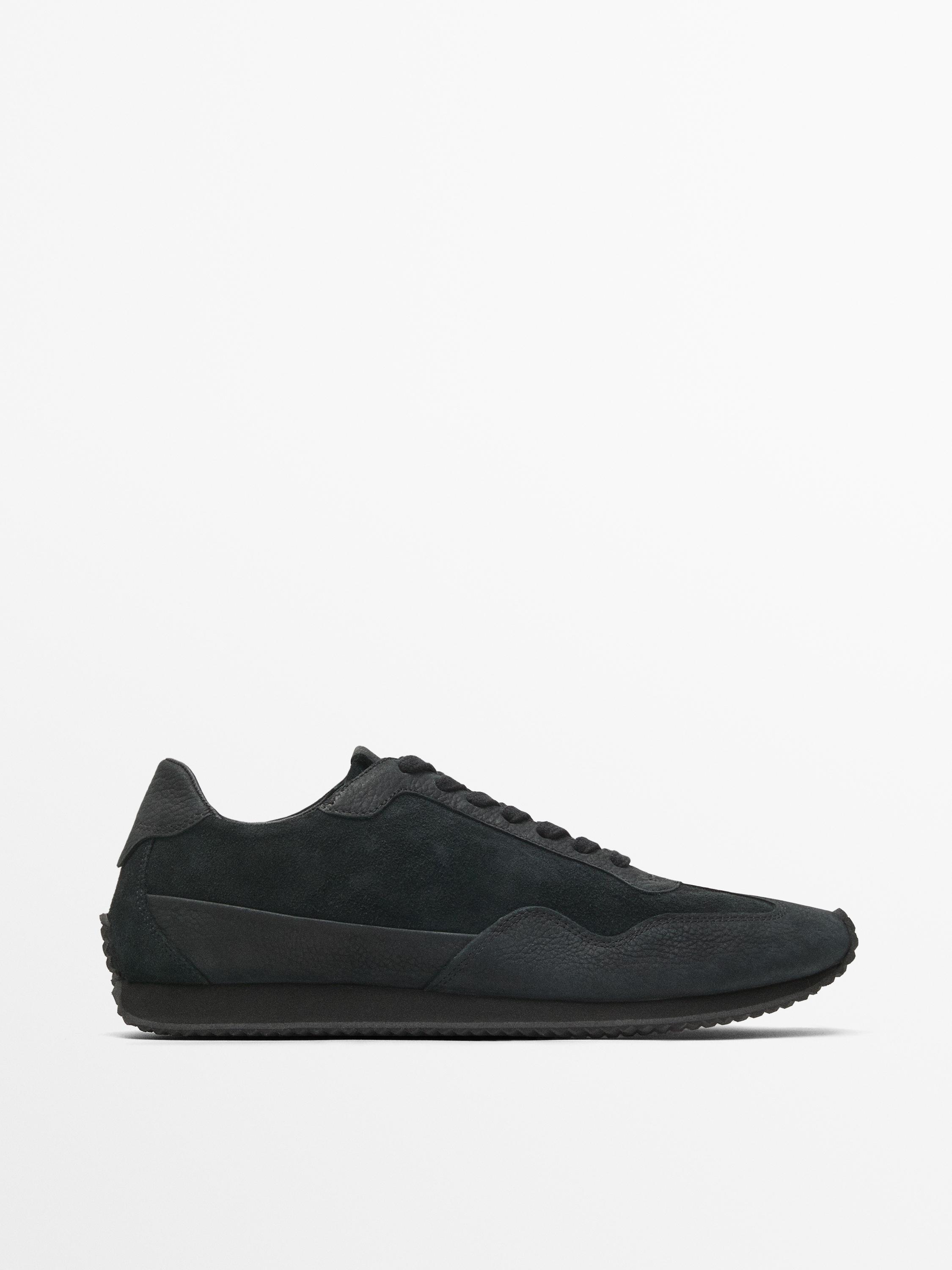 Contrast nubuck trainers Massimo Dutti