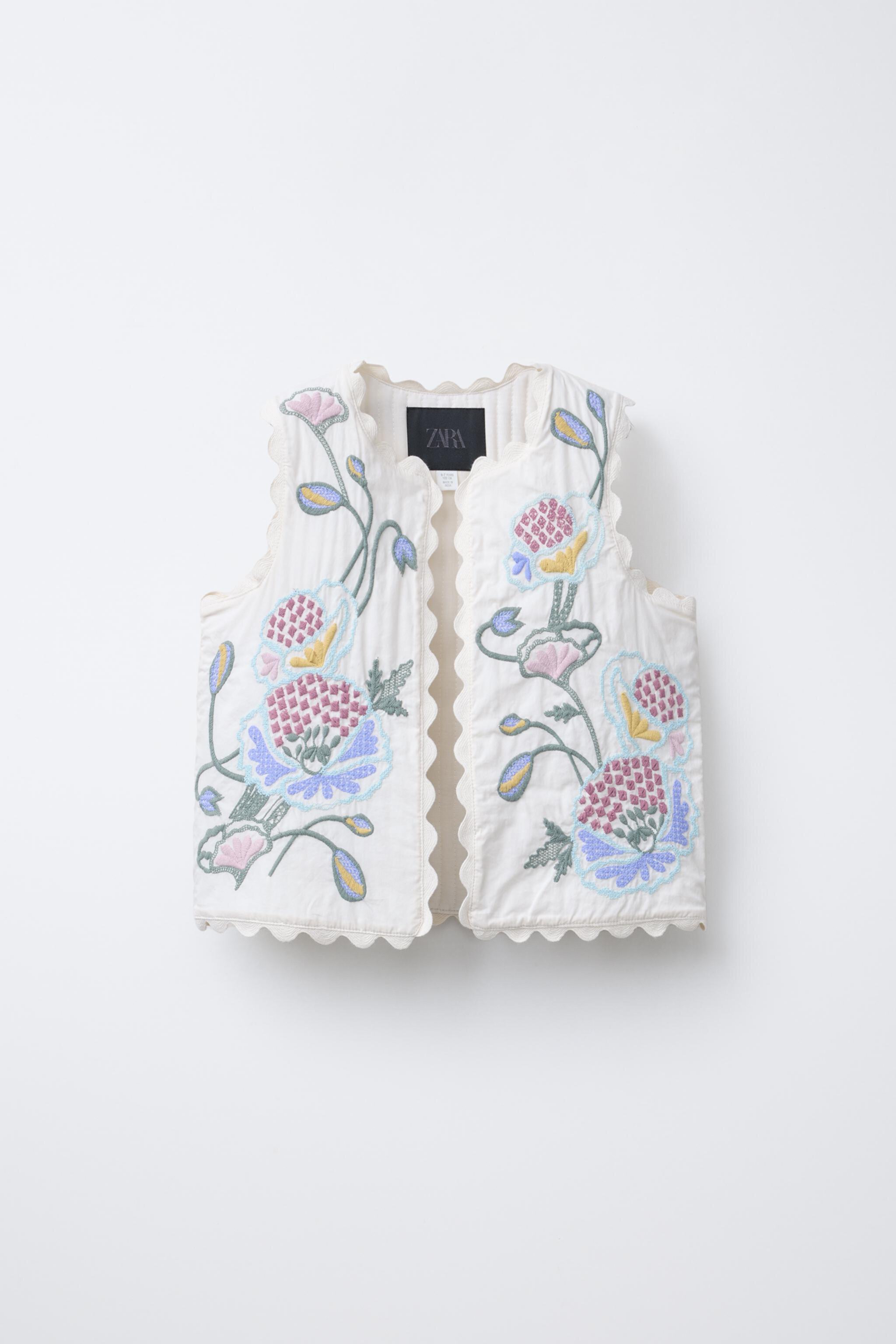 FLORAL EMBROIDERED VEST Zara