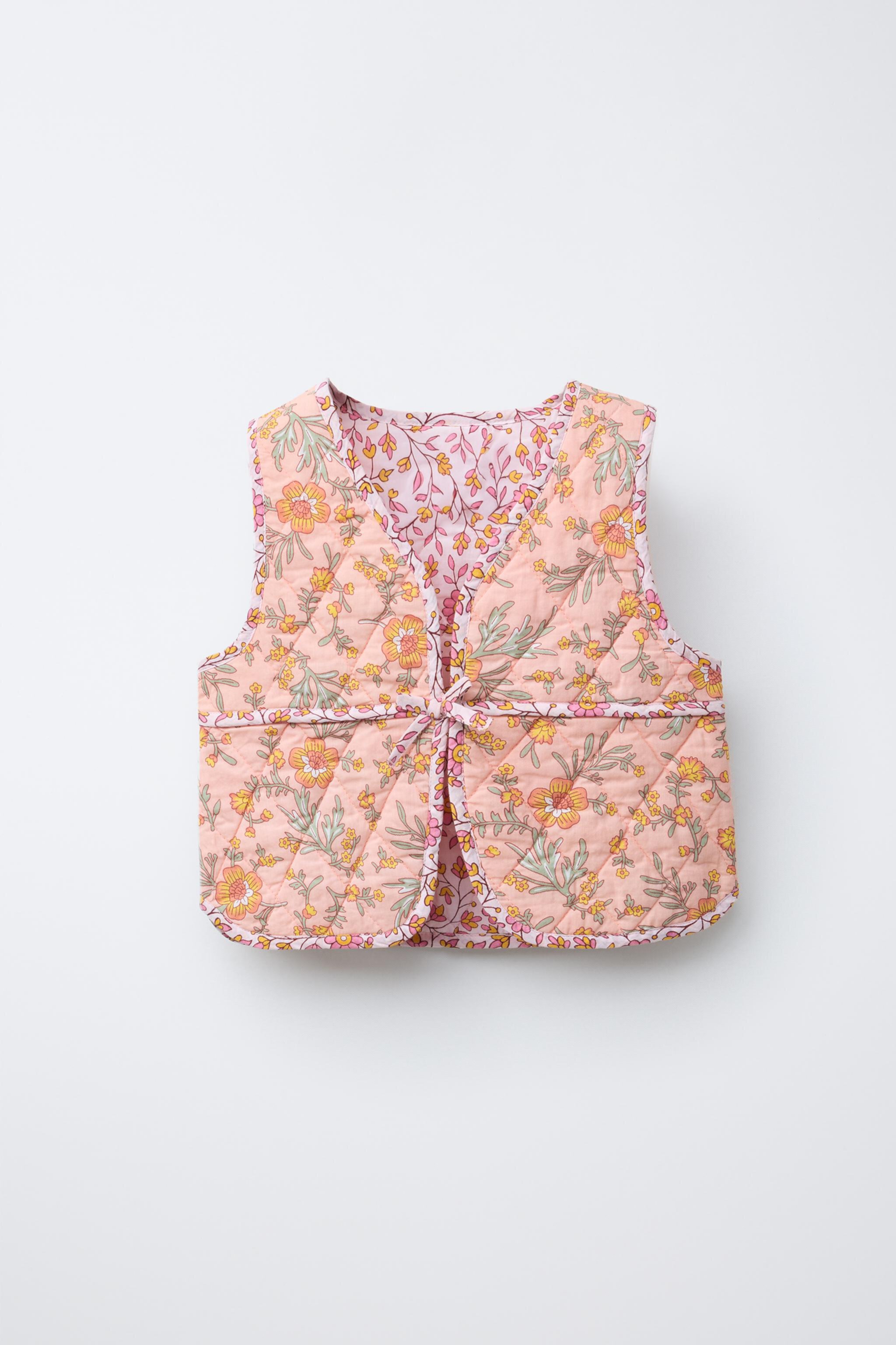 FLORAL PUFFER VEST Zara