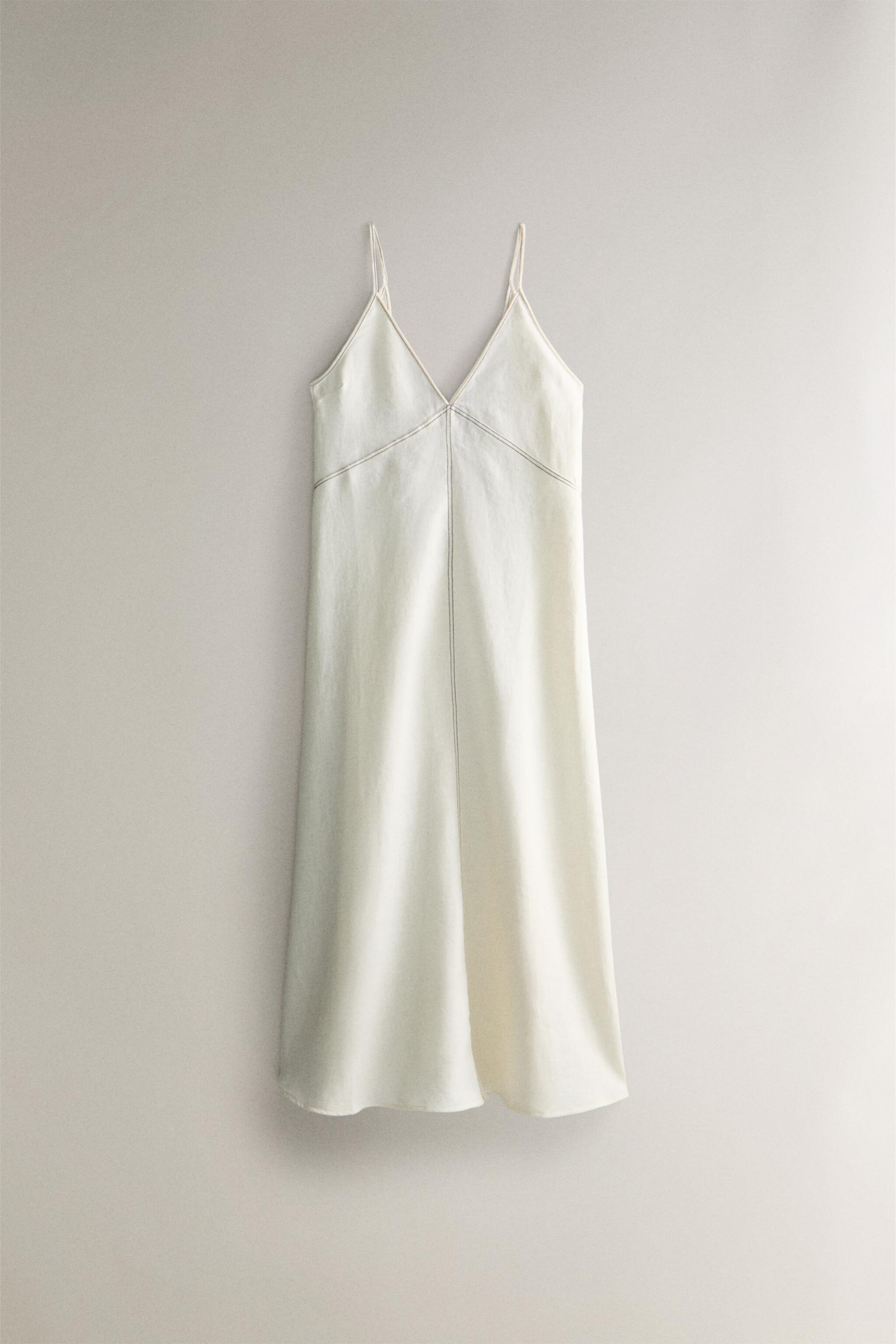 LINEN NIGHTGOWN WITH TOPSTITCHING Zara Home