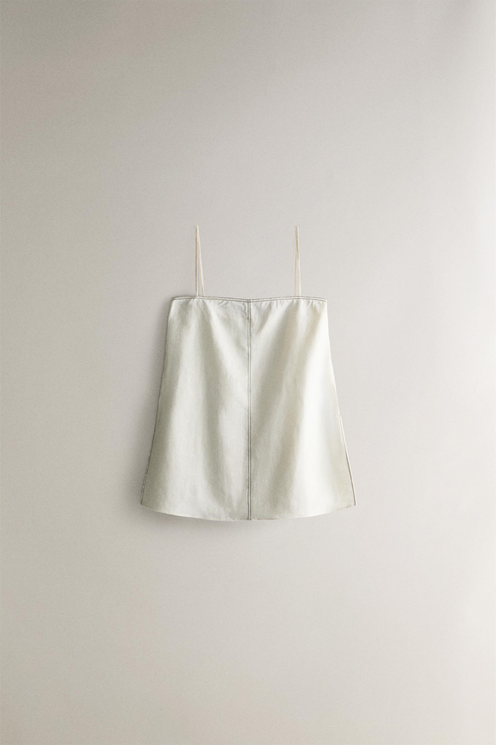 LINEN TOP WITH TOPSTITCHING Zara Home