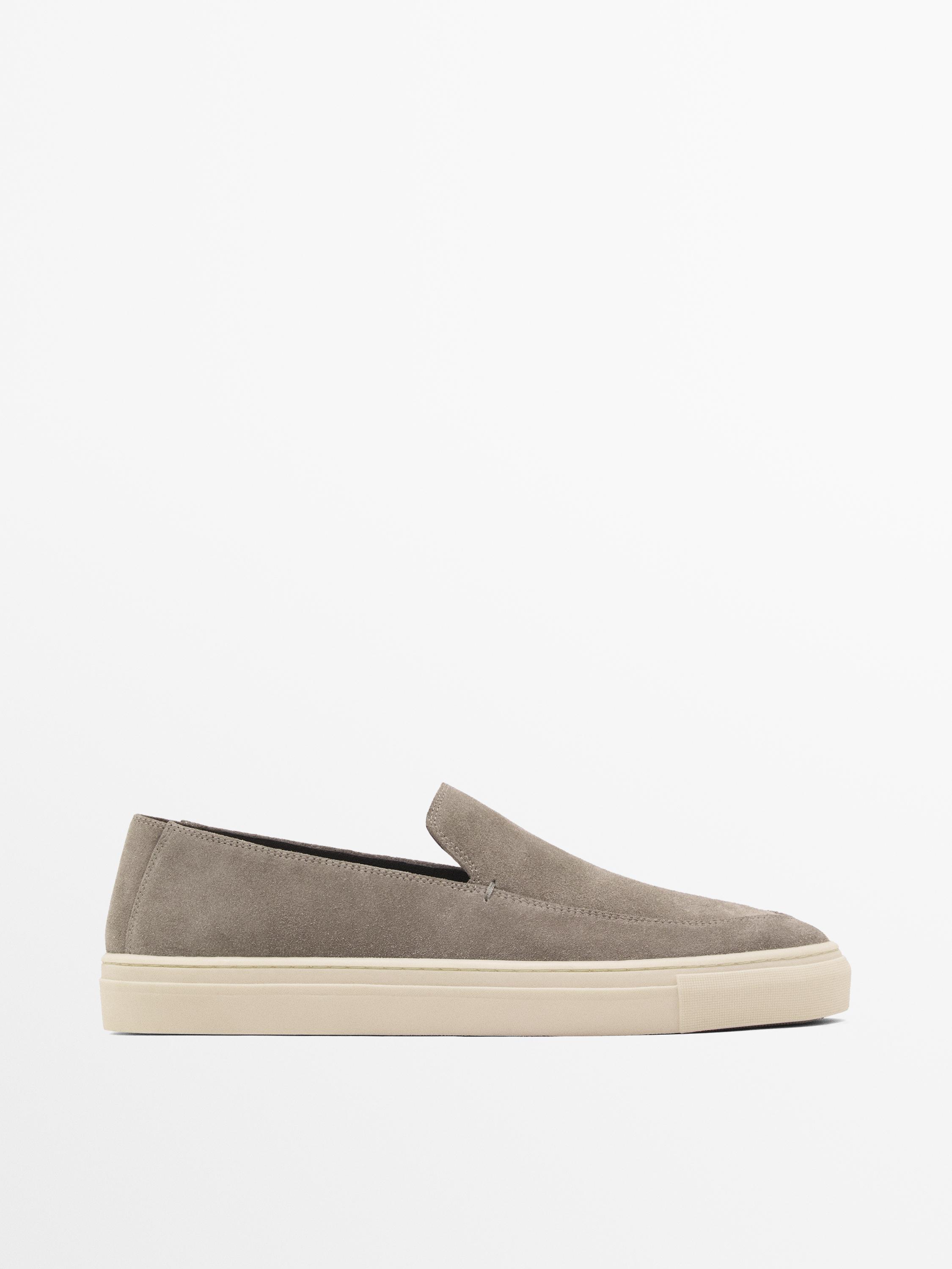 SPLIT SUEDE MOCCASINS Massimo Dutti